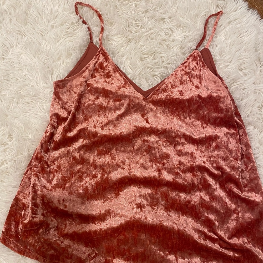 Pink velvet Audrey tank